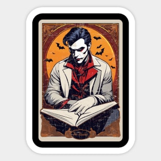 The Reader Vampire Halloween Tarot Card Sticker